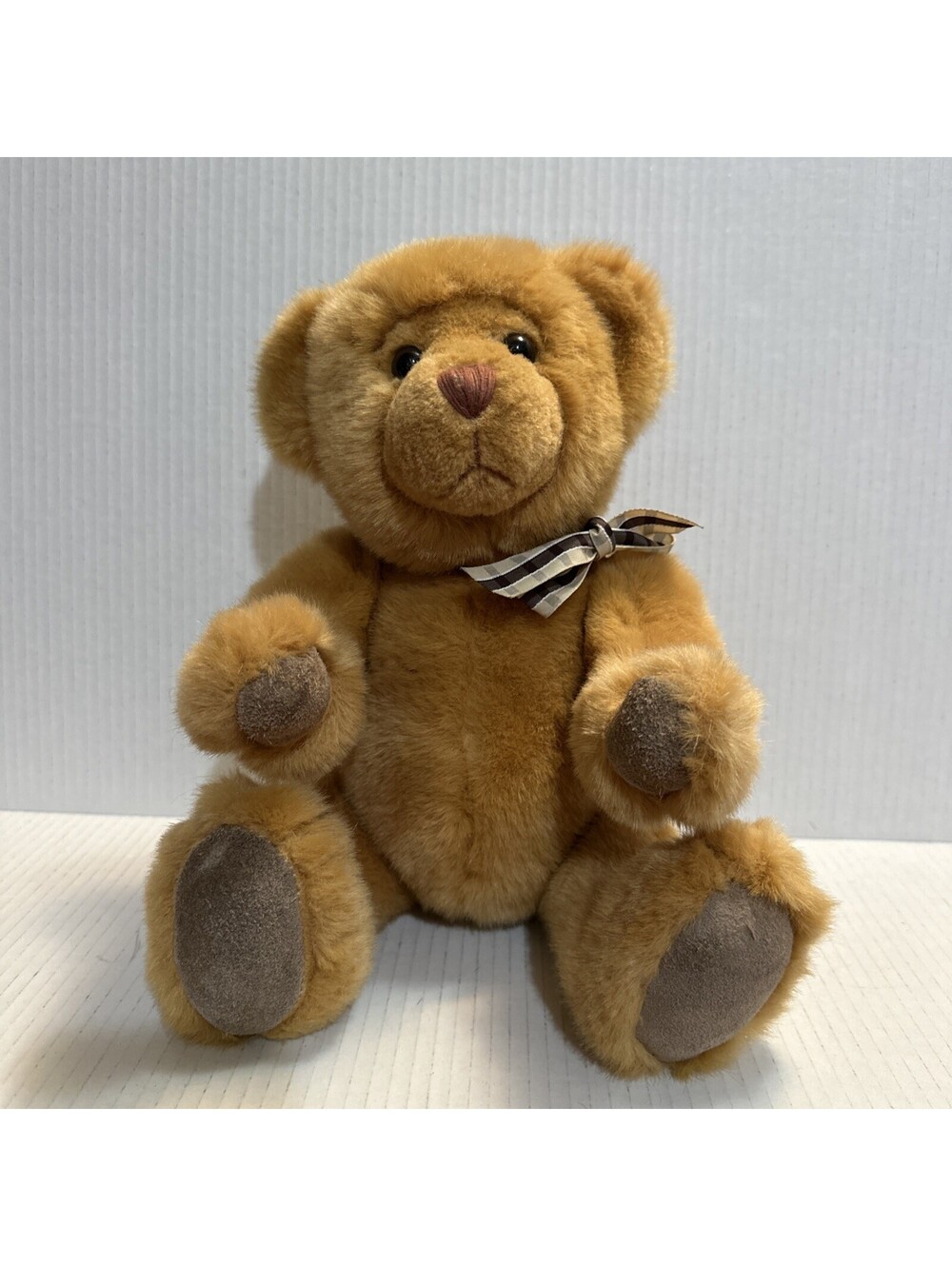 Older Russ Jointed 16" Bronze Teddy Bear Plush Animal #7805 - Korea - Washable